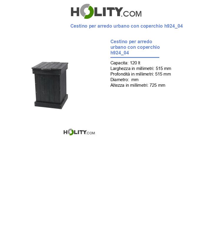 Cestino per arredo urbano con coperchio h924_04