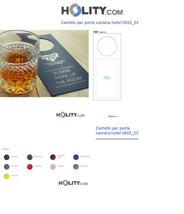Cartello per porta camera hotel h925_23