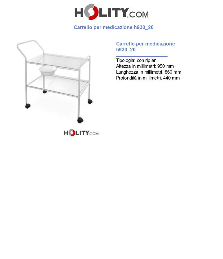 Carrello per medicazione h930_20