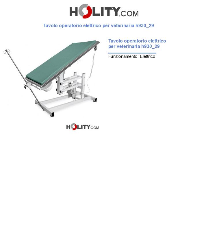 Tavolo operatorio elettrico per veterinaria h930_29