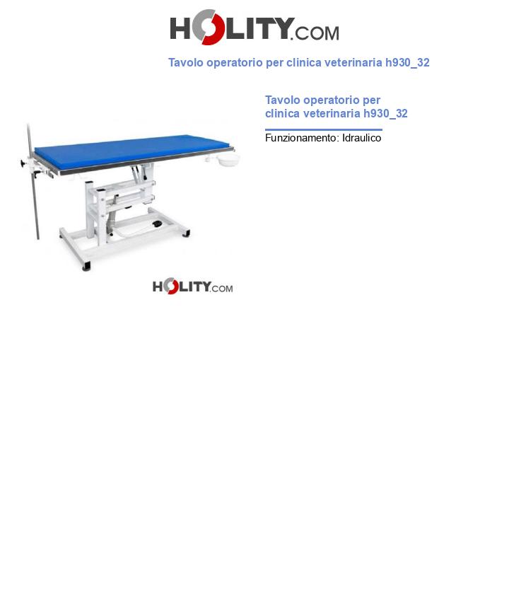 Tavolo operatorio per clinica veterinaria h930_32