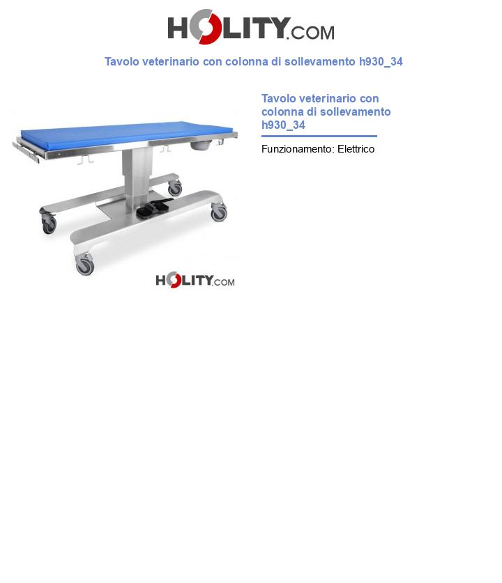 Tavolo veterinario con colonna di sollevamento h930_34