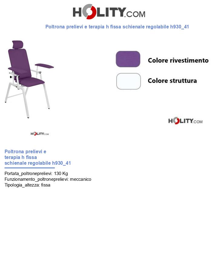 Poltrona prelievi e terapia h fissa schienale regolabile h930_41
