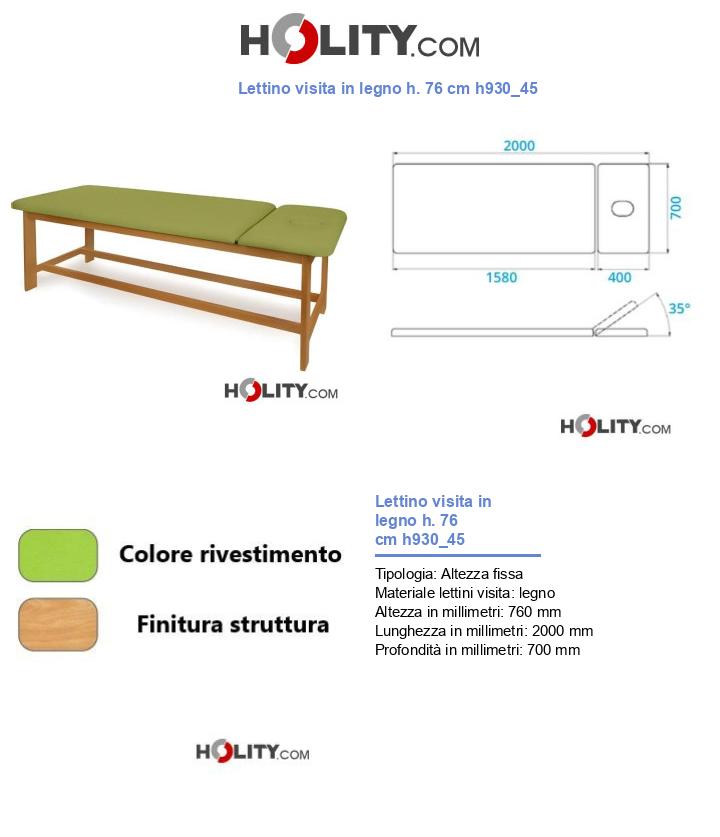 Lettino visita in legno h. 76 cm h930_45