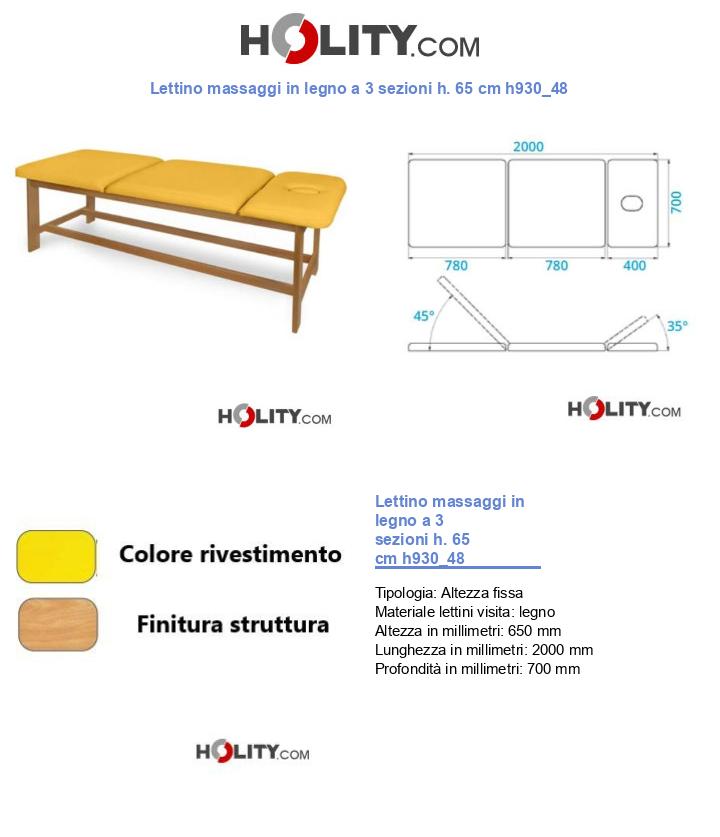Lettino massaggi in legno a 3 sezioni h. 65 cm h930_48