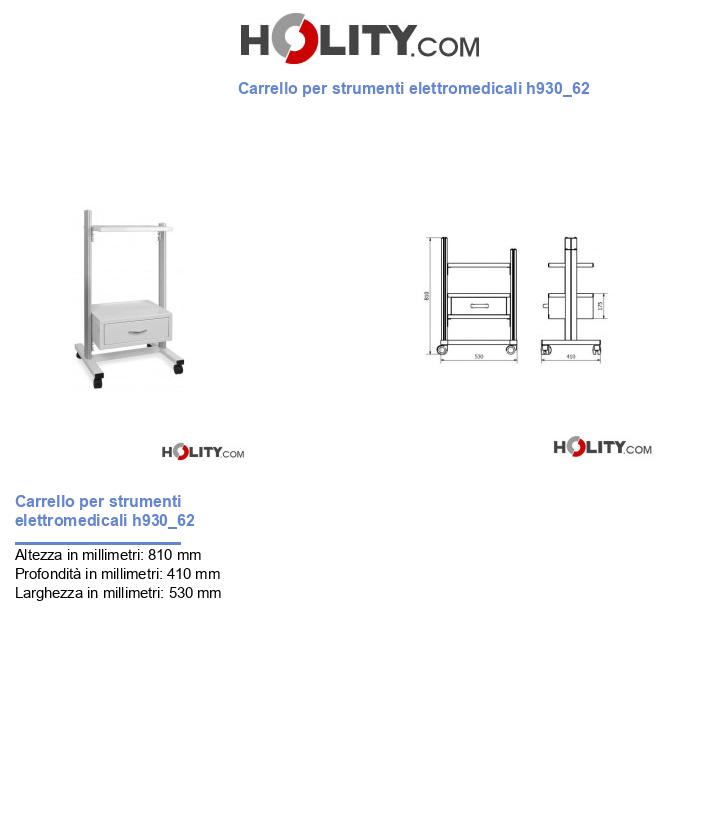 Carrello per strumenti elettromedicali h930_62