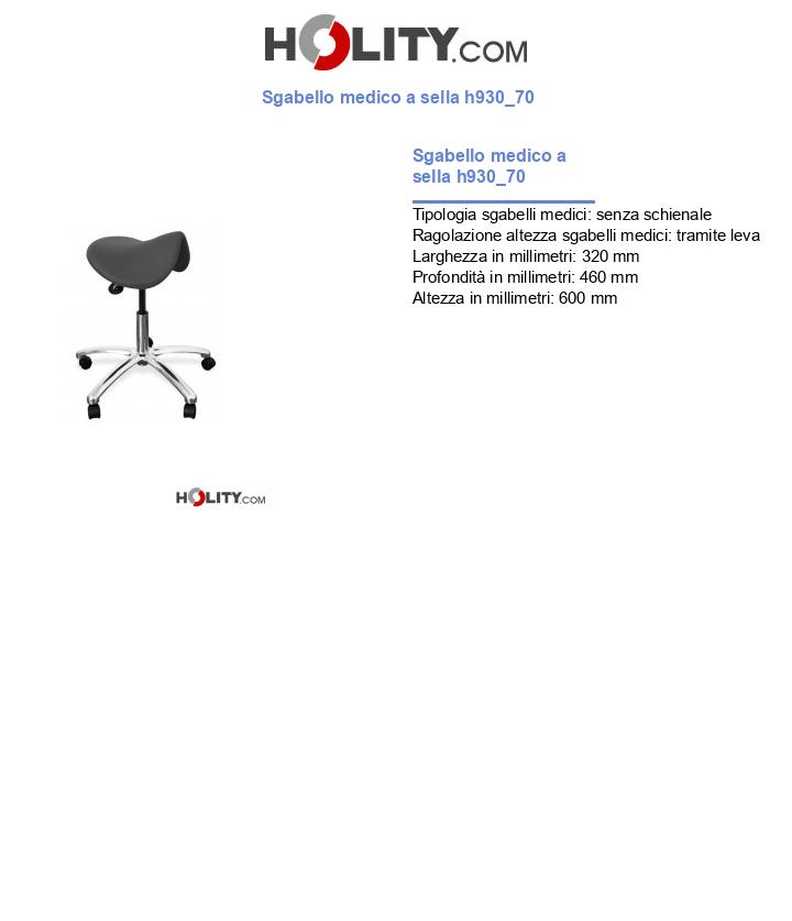 Sgabello medico a sella h930_70