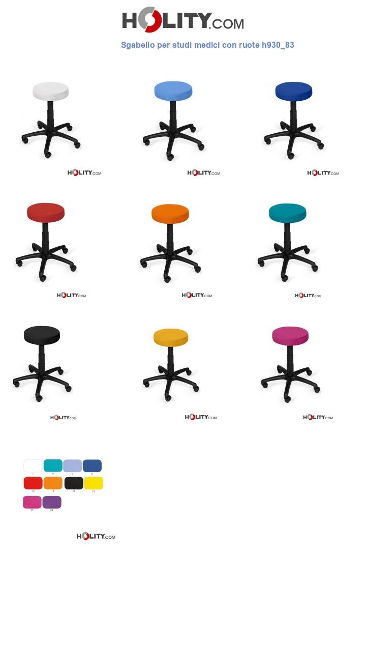 Sgabello per studi medici con ruote h930_83