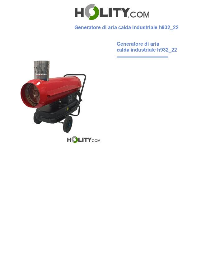 Generatore di aria calda industriale h932_22