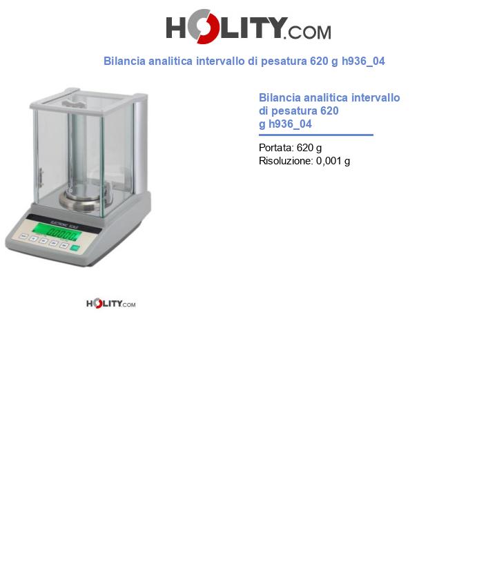 Bilancia analitica intervallo di pesatura 620 g h936_04