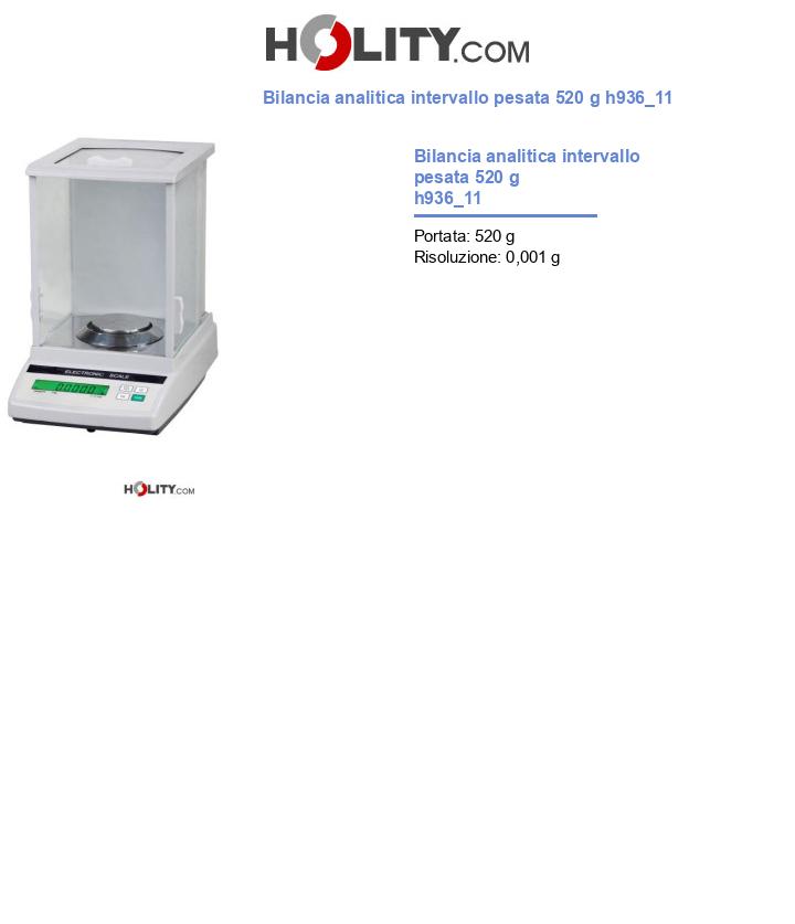 Bilancia analitica intervallo pesata 520 g h936_11