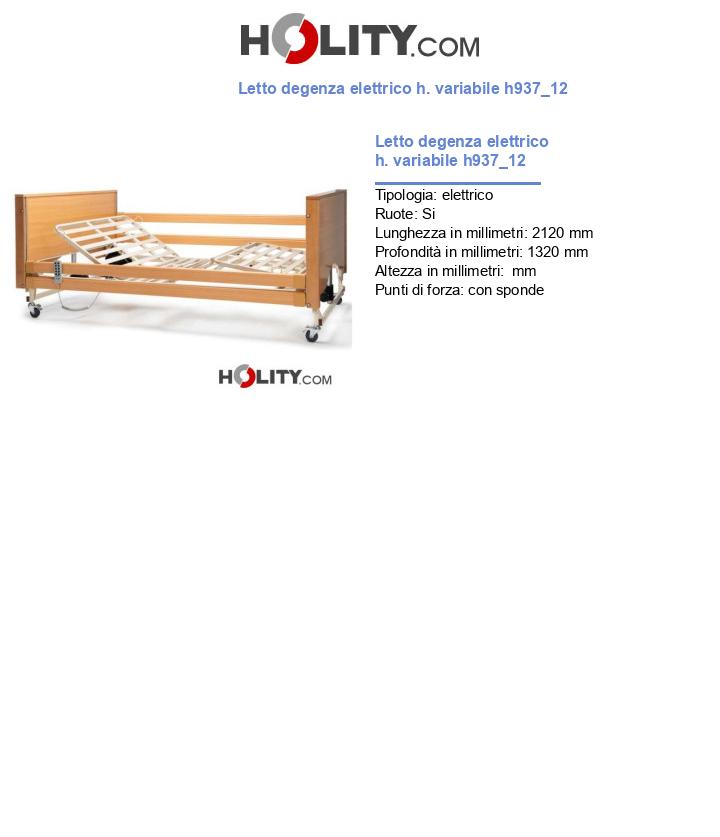 Letto degenza elettrico h. variabile h937_12