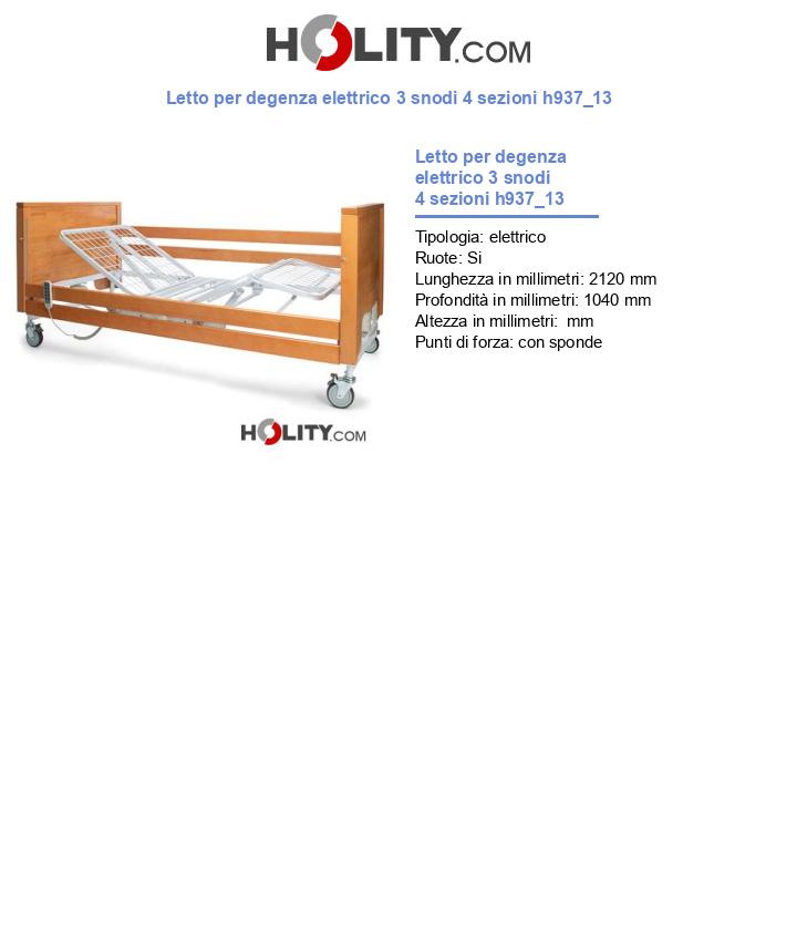 Letto per degenza elettrico 3 snodi 4 sezioni h937_13