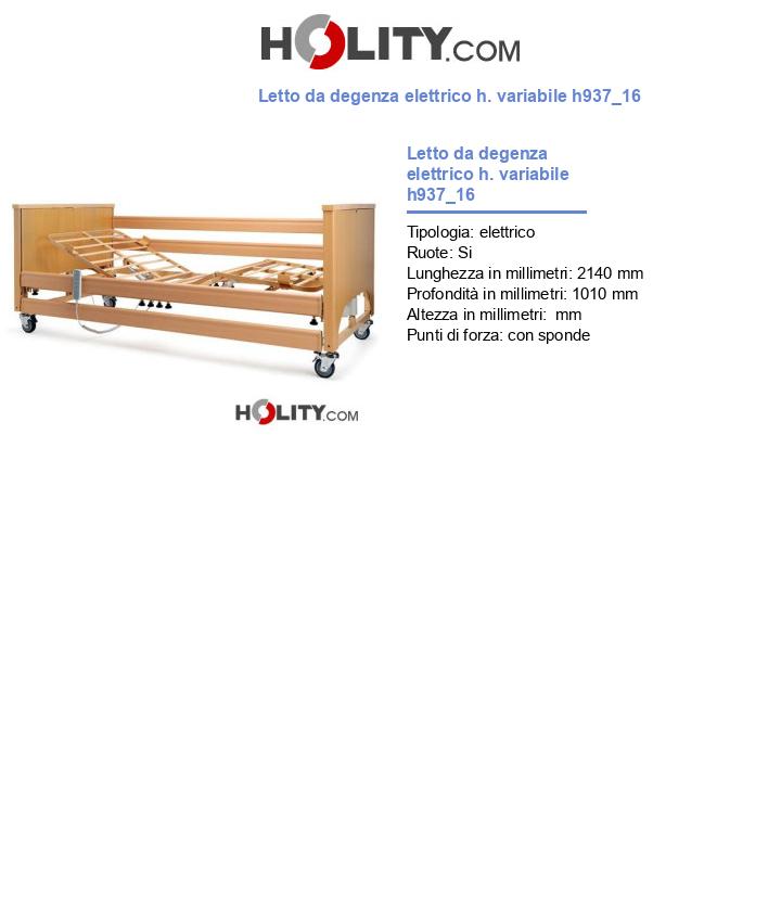 Letto da degenza elettrico h. variabile h937_16