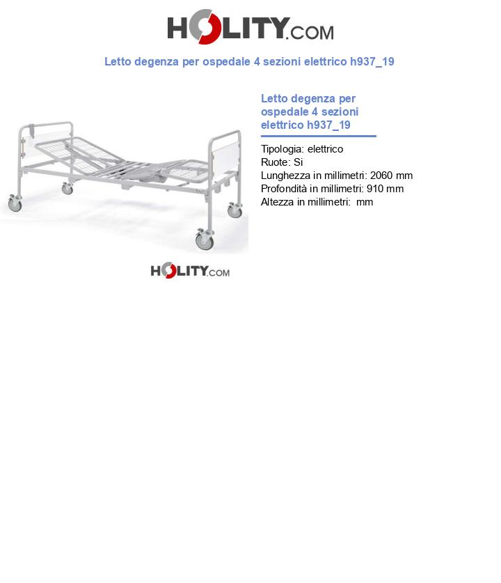 Letto degenza per ospedale 4 sezioni elettrico h937_19