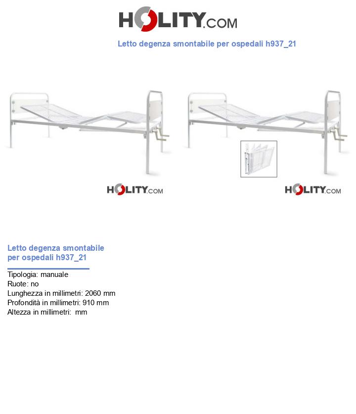 Letto degenza smontabile per ospedali h937_21