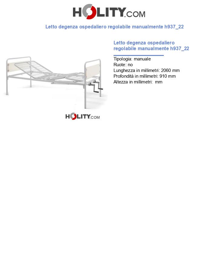 Letto degenza ospedaliero regolabile manualmente h937_22