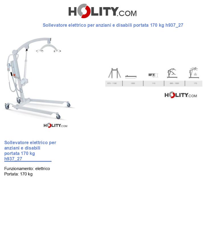 Sollevatore elettrico per anziani e disabili portata 170 kg h937_27