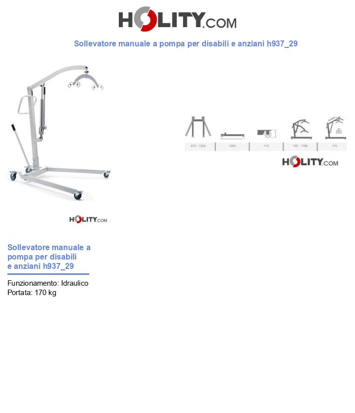 Sollevatore manuale a pompa per disabili e anziani h937_29