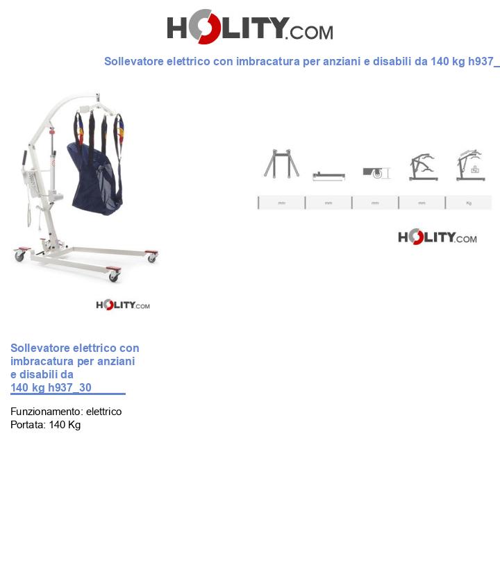 Sollevatore elettrico con imbracatura per anziani e disabili da 140 kg h937_30