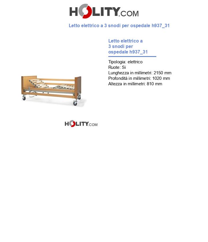 Letto elettrico a 3 snodi per ospedale h937_31