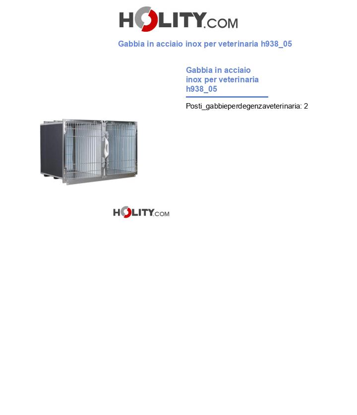 Gabbia in acciaio inox per veterinaria h938_05