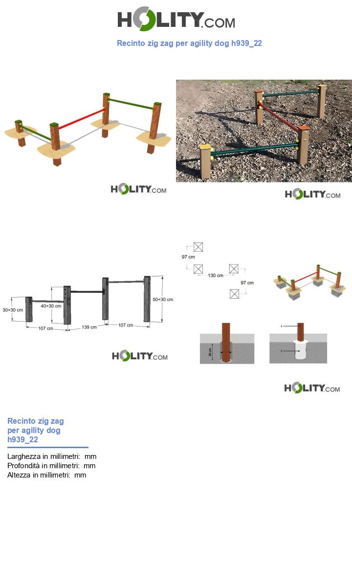 Recinto zig zag per agility dog h939_22