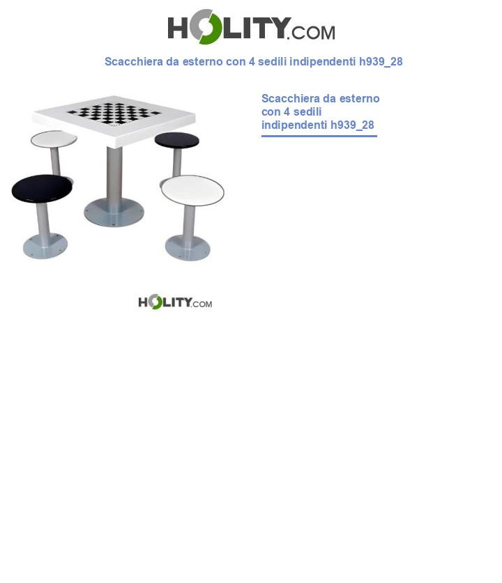 Scacchiera da esterno con 4 sedili indipendenti h939_28