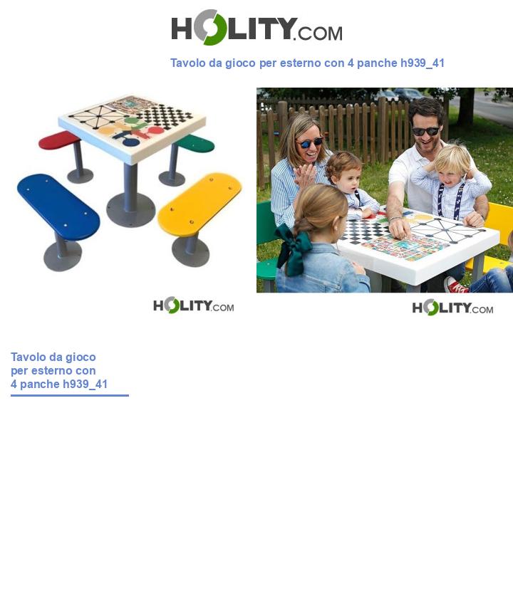 Tavolo da gioco per esterno con 4 panche h939_41