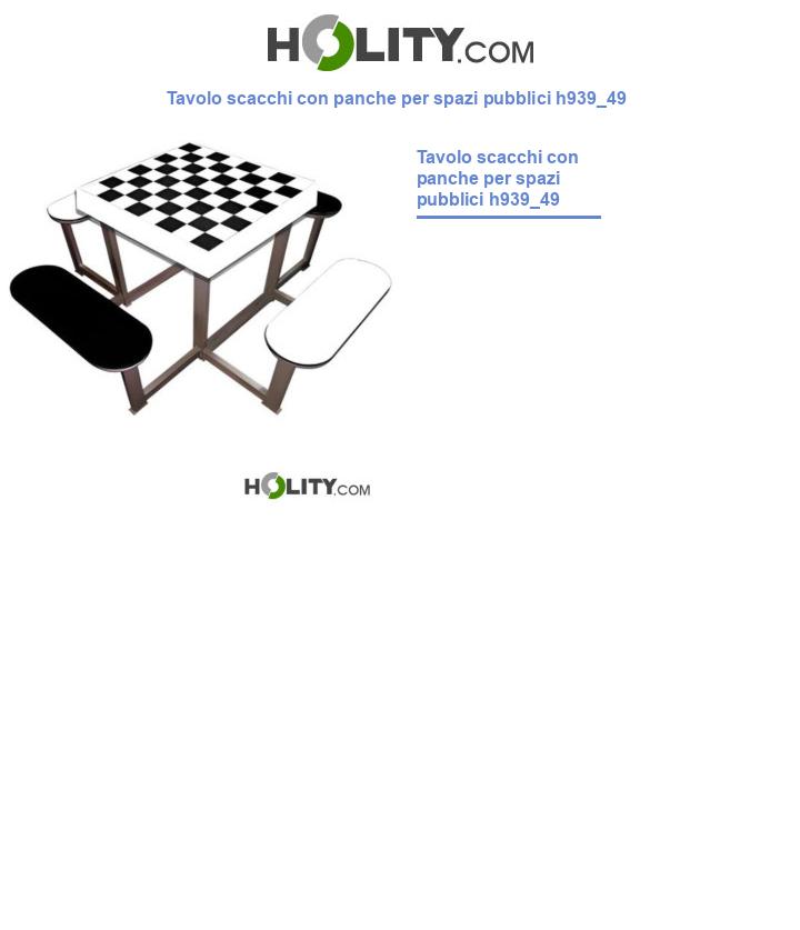 Tavolo scacchi con panche per spazi pubblici h939_49
