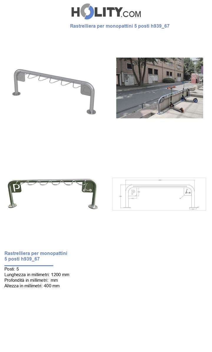 Rastrelliera per monopattini 5 posti h939_67