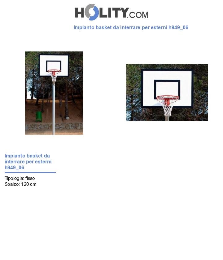 Impianto basket da interrare per esterni h949_06