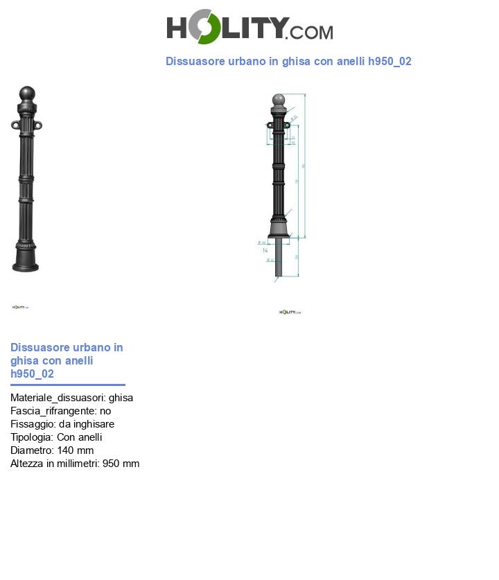 Dissuasore urbano in ghisa con anelli h950_02