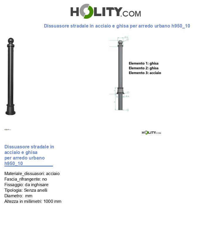 Dissuasore stradale in acciaio e ghisa per arredo urbano h950_10