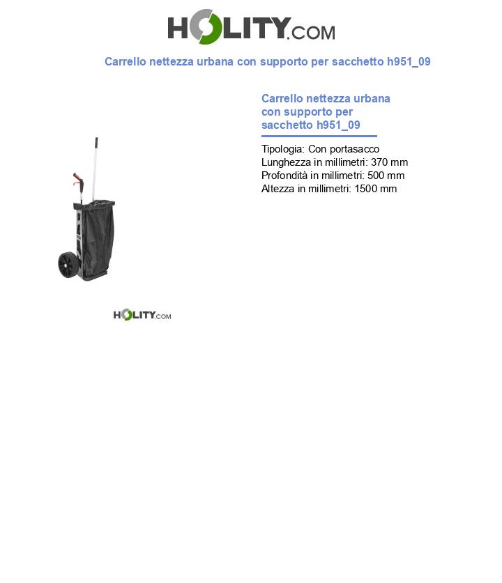 Carrello nettezza urbana con supporto per sacchetto h951_09