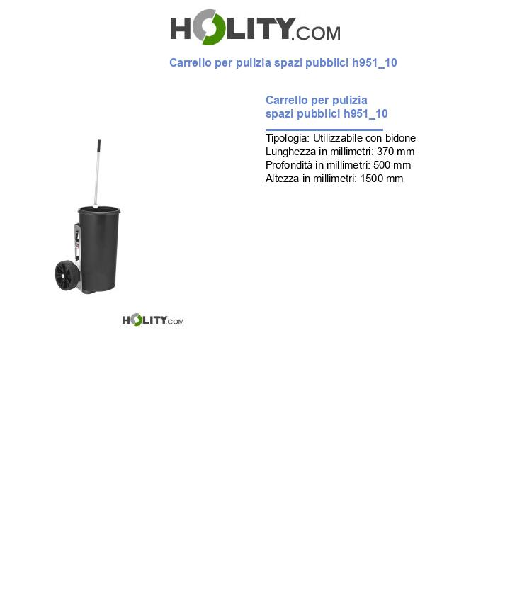 Carrello per pulizia spazi pubblici h951_10