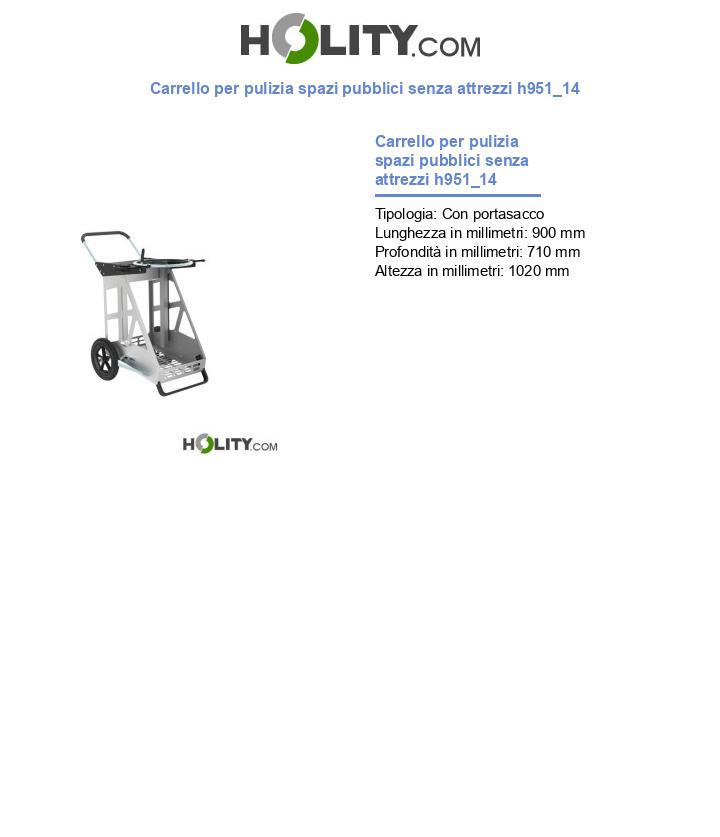 Carrello per pulizia spazi pubblici senza attrezzi h951_14