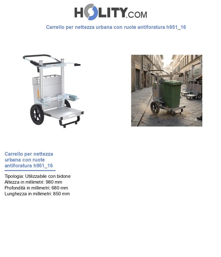 Carrello per nettezza urbana con ruote antiforatura h951_16