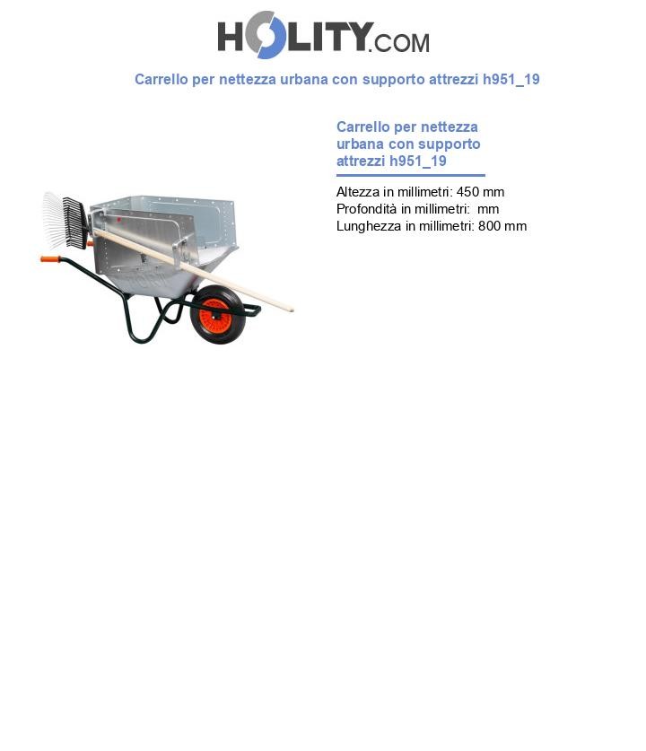 Carrello per nettezza urbana con supporto attrezzi h951_19
