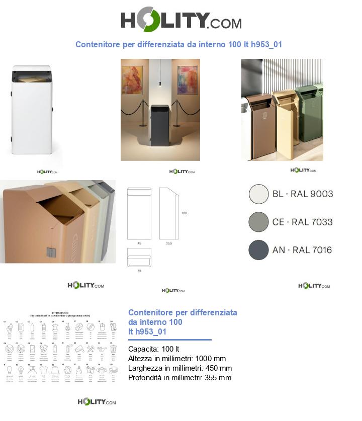 Contenitore per differenziata da interno 100 lt h953_01