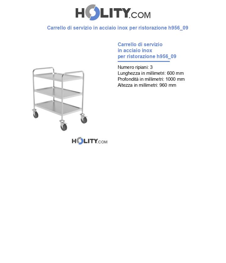 Carrello di servizio in acciaio inox per ristorazione h956_09