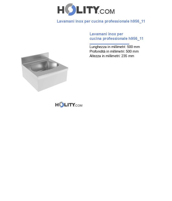 Lavamani inox per cucina professionale h956_11