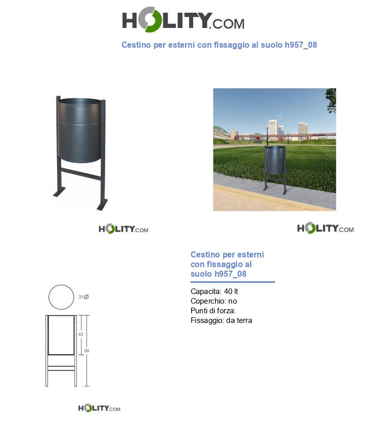 Cestino per esterni con fissaggio al suolo h957_08