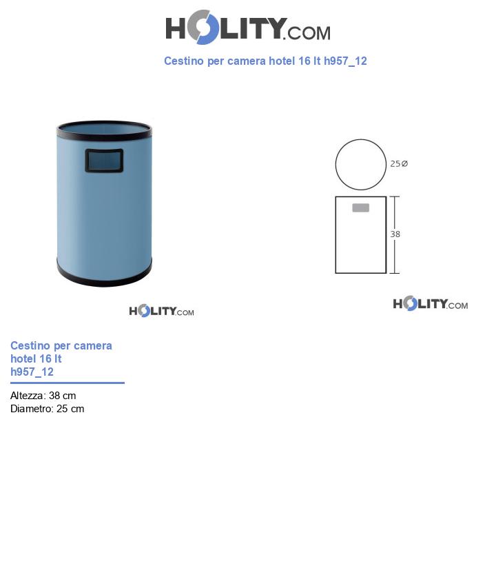 Cestino per camera hotel 16 lt h957_12