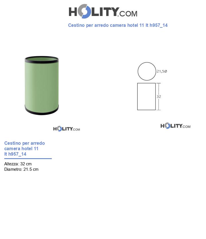 Cestino per arredo camera hotel 11 lt h957_14