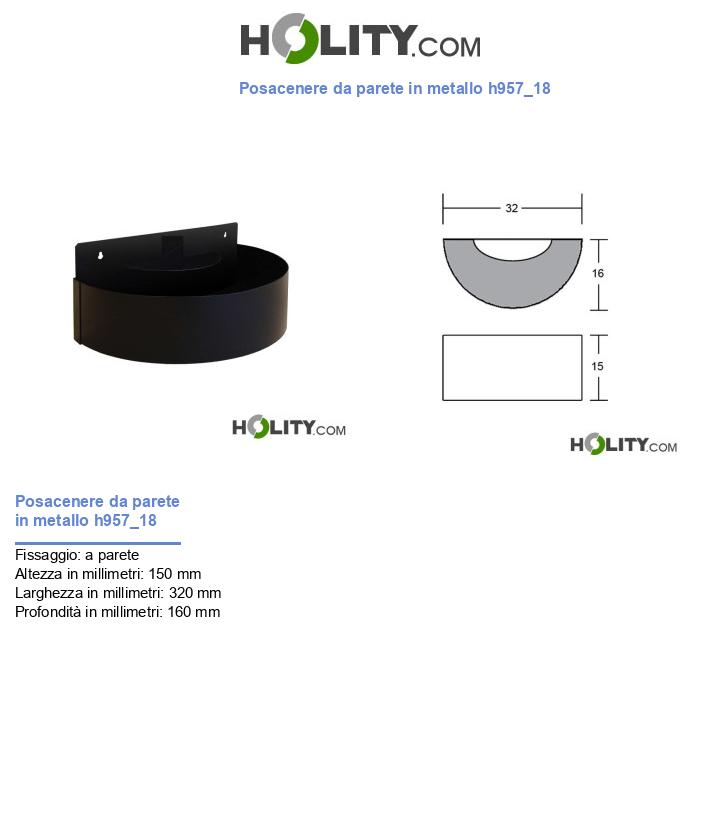 Posacenere da parete in metallo h957_18
