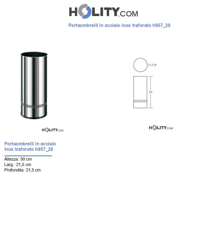 Portaombrelli in acciaio inox traforato h957_28