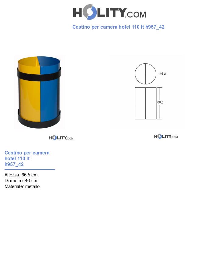 Cestino per camera hotel 110 lt h957_42