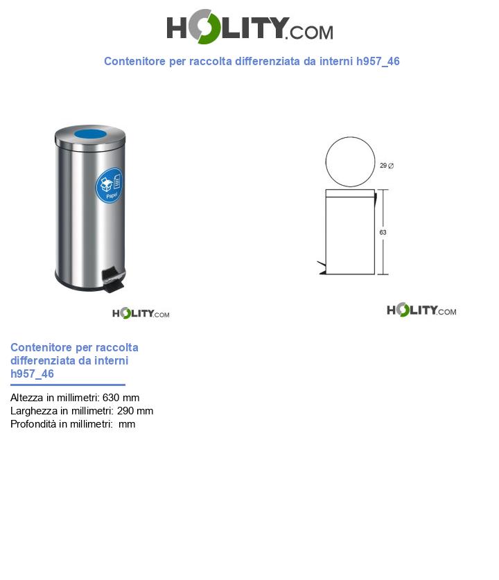 Contenitore per raccolta differenziata da interni h957_46