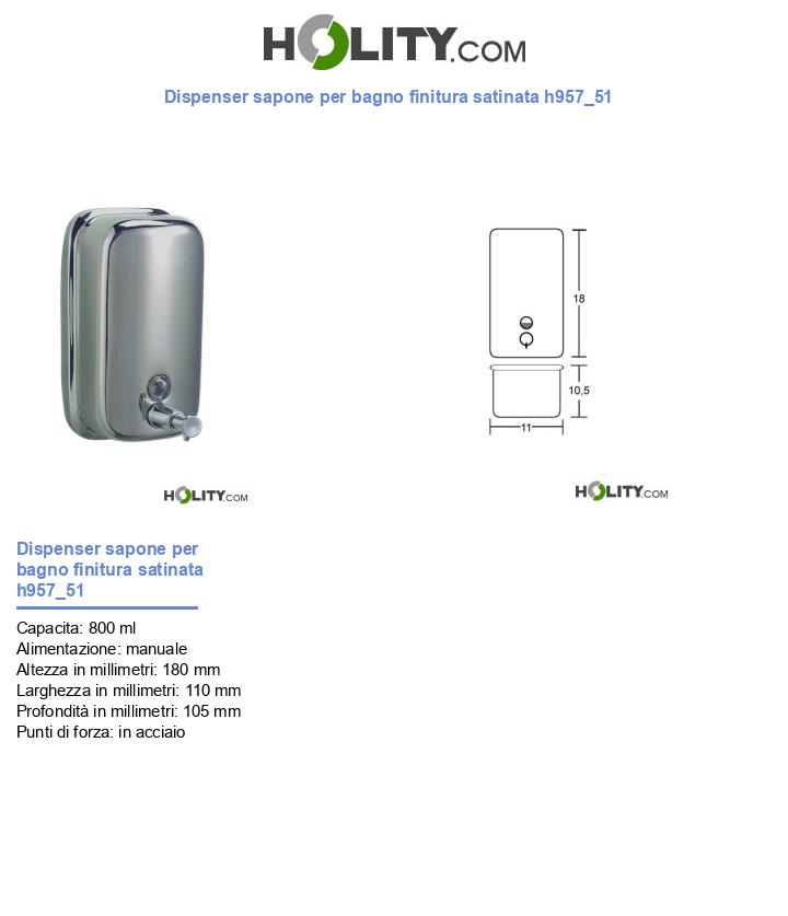 Dispenser sapone per bagno finitura satinata h957_51